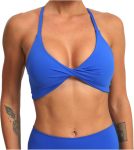 Sports Bras for Women  Criss-Cross Back Padded Workout Tank Tops Low Impact Gym Yoga Bra