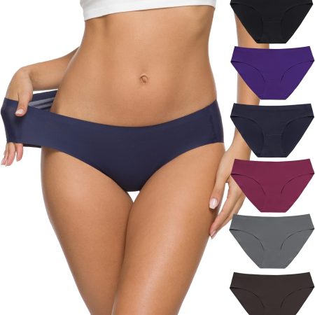 Women Seamless  Underwear No Show Panties Soft Stretch Bikini Underwears Multi-Pack