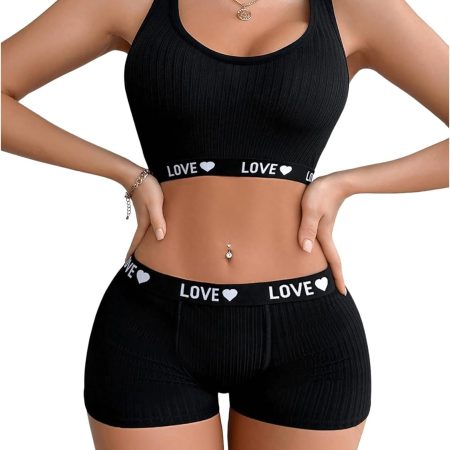 Women Lingerie Set Letter Print Bra and Panty Underwear Sets