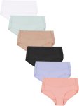 Women Smoothing Microfiber No-Show Panties Pack, Moisture-Wicking, 6-Pack (Colors May Vary)