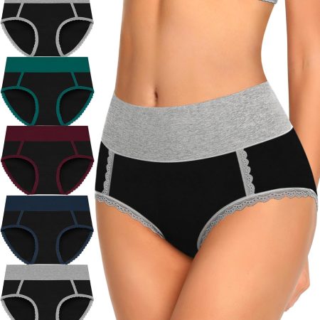 Women Underwear Cotton High Waisted Soft Briefs Full Coverage Comfort Panties Multipack