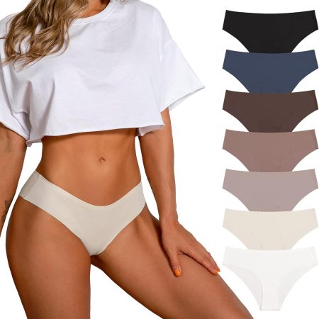 Women Seamless  Bikini No Show Panties Ladies Invisible Breathable Briefs Soft Stretch Underwear Multi Pack