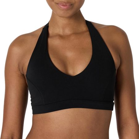 Women's Active  Buttery Soft Light Support Halter V-Neck Sports Bra