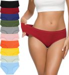 Women Cotton Bikini Panties,High-Cut Full Coverage Stretch Cool Underwear for Women