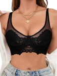 Women Underwire Bra Lace Full Coverage Push Up T-Shirt