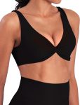 Sports Bra for Women -  Front V Neck Workout Bras with Removable Pads