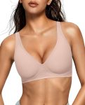 Women Deep V Bras Wireless Comfortable Bra Supportive No Underwire Bras Tshirt Push Up s Plunge Seamless Bra