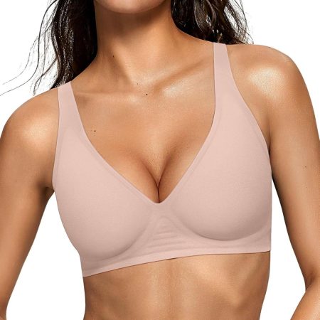 Women Deep V Bras Wireless Comfortable Bra Supportive No Underwire Bras Tshirt Push Up s Plunge Seamless Bra