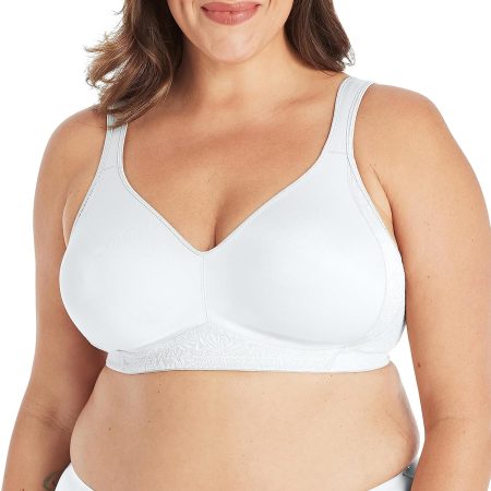 Women Smoothing Wireless Bra, 18 Hour Plus-Size T-Shirt Bras Available, No Show